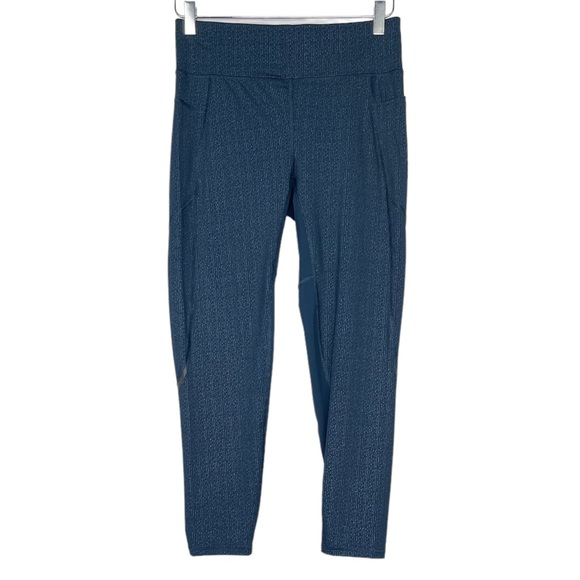 Sweaty Betty NWT The Zero Gravity Leggings 7/8 Length Beetle Blue Glitter Medium - Picture 2 of 13